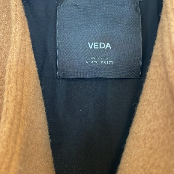 VEDA leather & wool cropped jacket - Picture 3 of 6